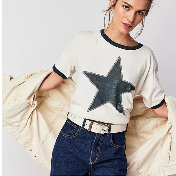 DAYDREAMER Classic Star Graphic Oversized Ringer Tee Stone Vintage Size XL - Picture 7 of 9